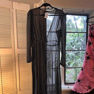 William B Small Women's Smocked Maxi Long Black Dress